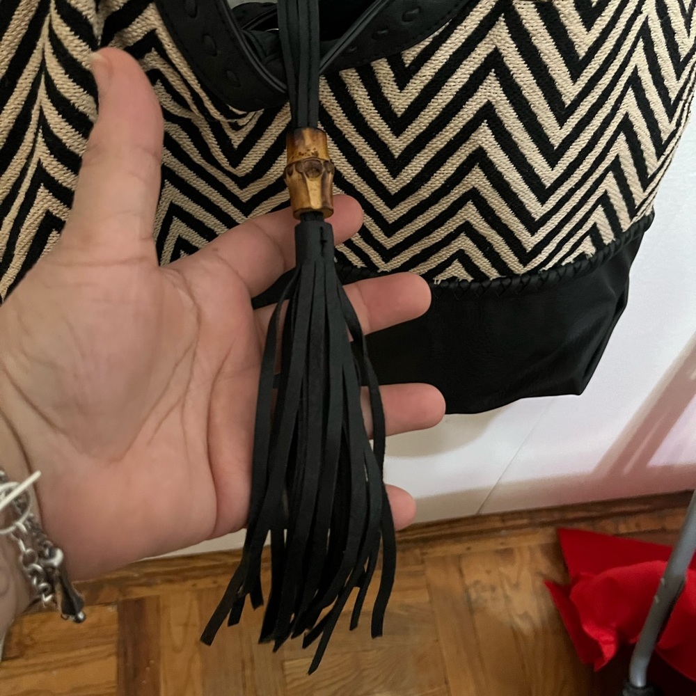 Big Buddha EUC Chevron Tote Hobo Bag - Picture 12 of 14